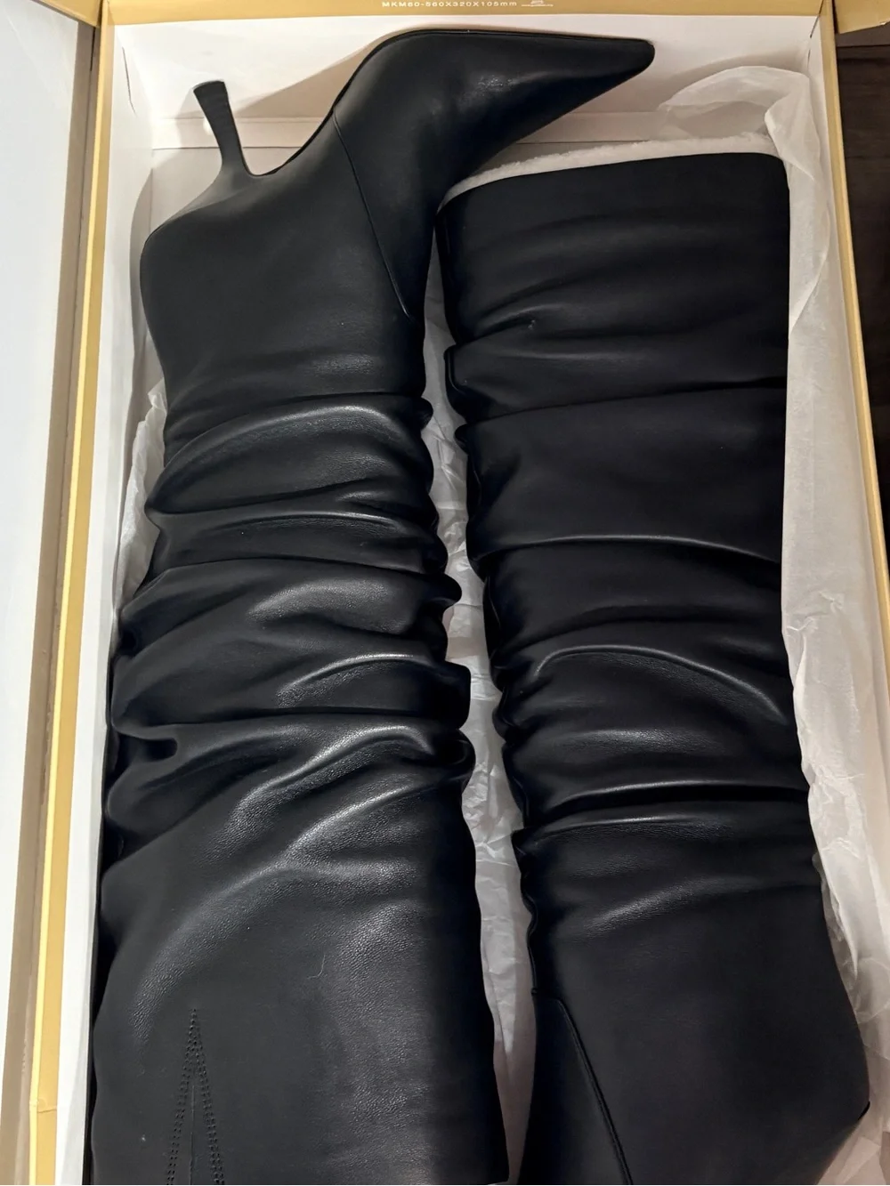 👢 MICHAEL MICHAEL KORS Luna Heeled Leather Boot | Black | 6M | NWT